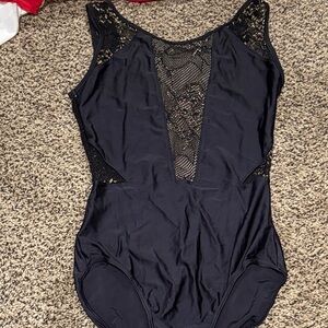 So Danca Black Leotard with gold lace